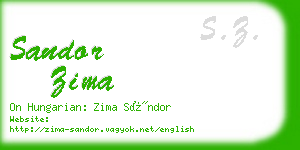 sandor zima business card